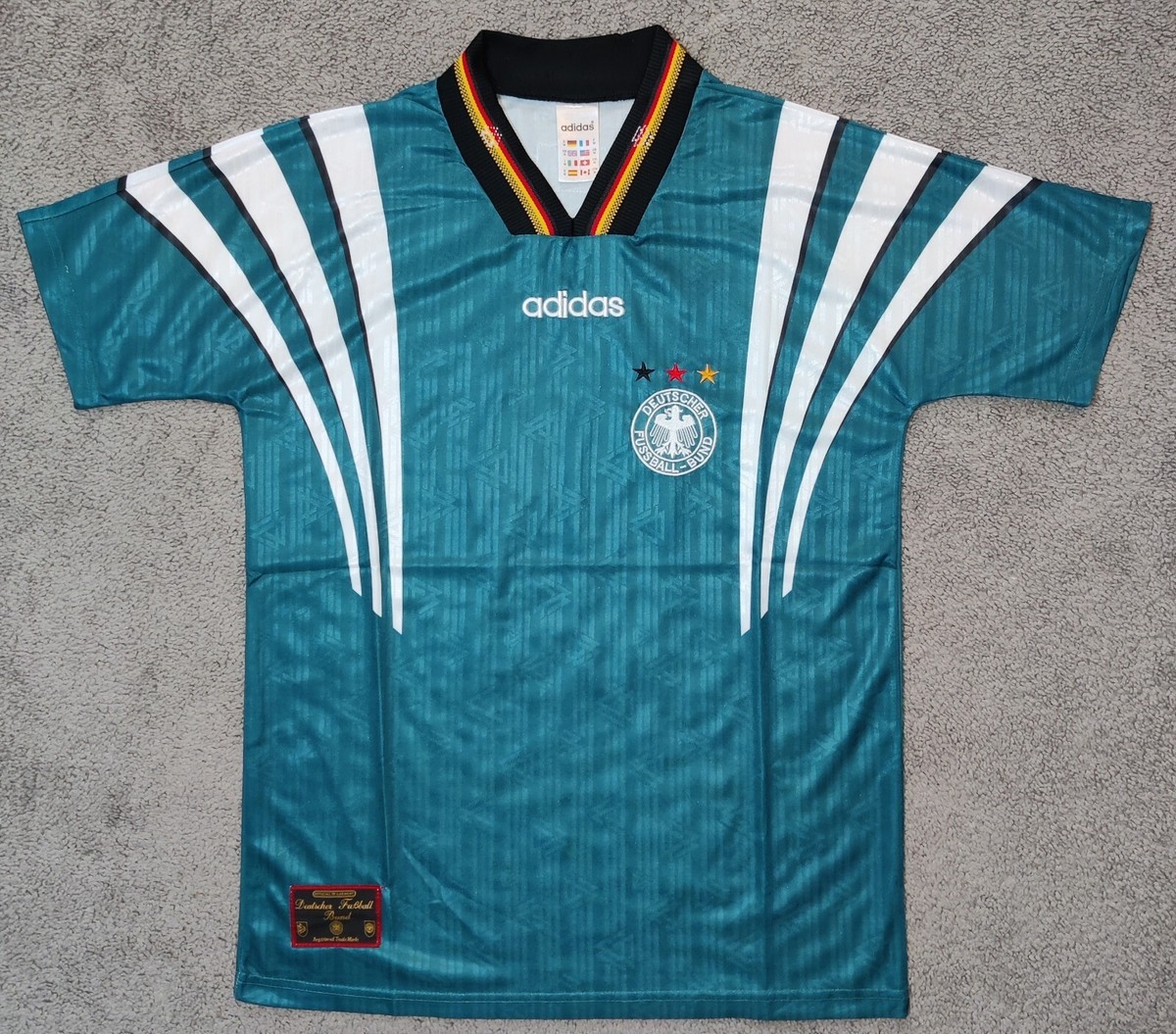Germany 1996 Away Soccer Football Jersey Shirt Green Deutschland