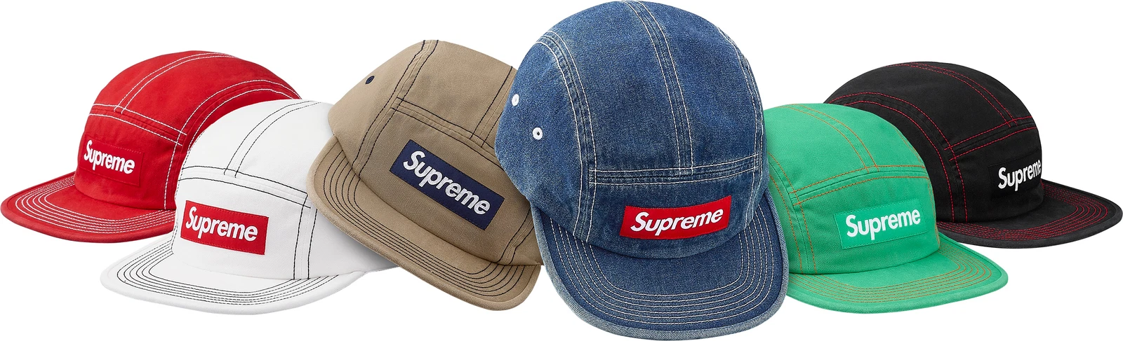 Supreme Contrast Stitch Camp Camp Noir Blanc S/S 18