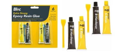 4x 10g Epoxy Klear Glue 2 Part With Resin & Hardener 5 Minute setting Araldite