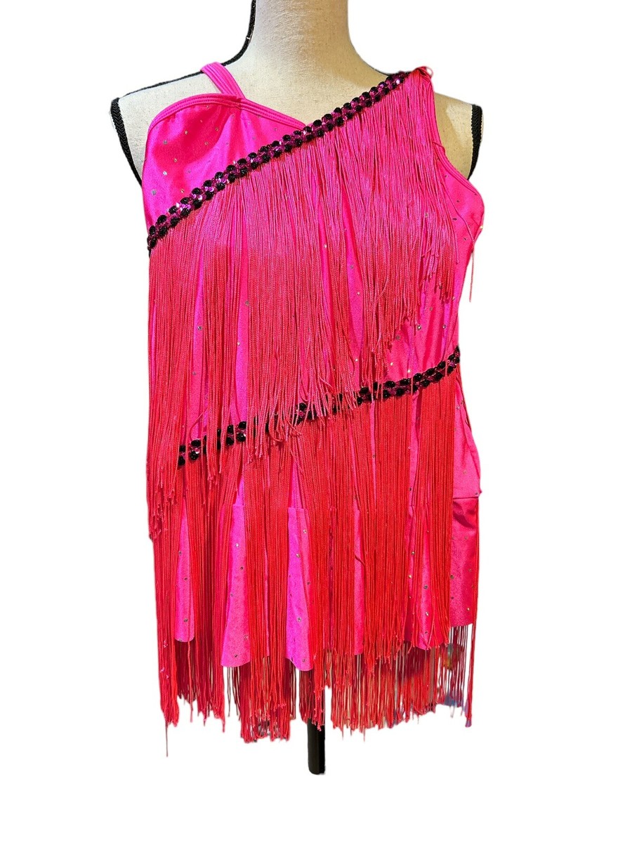 strapless open back dress Pink Fringe Dress | Hot Pink Mini Tassel Dress main image 1