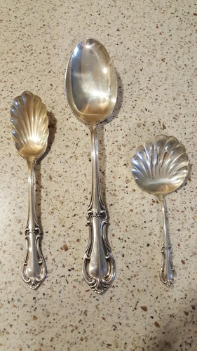 International Sterling Joan Of Arc Set Serving Spoon Sugar Bon Bon Lot Spoons
