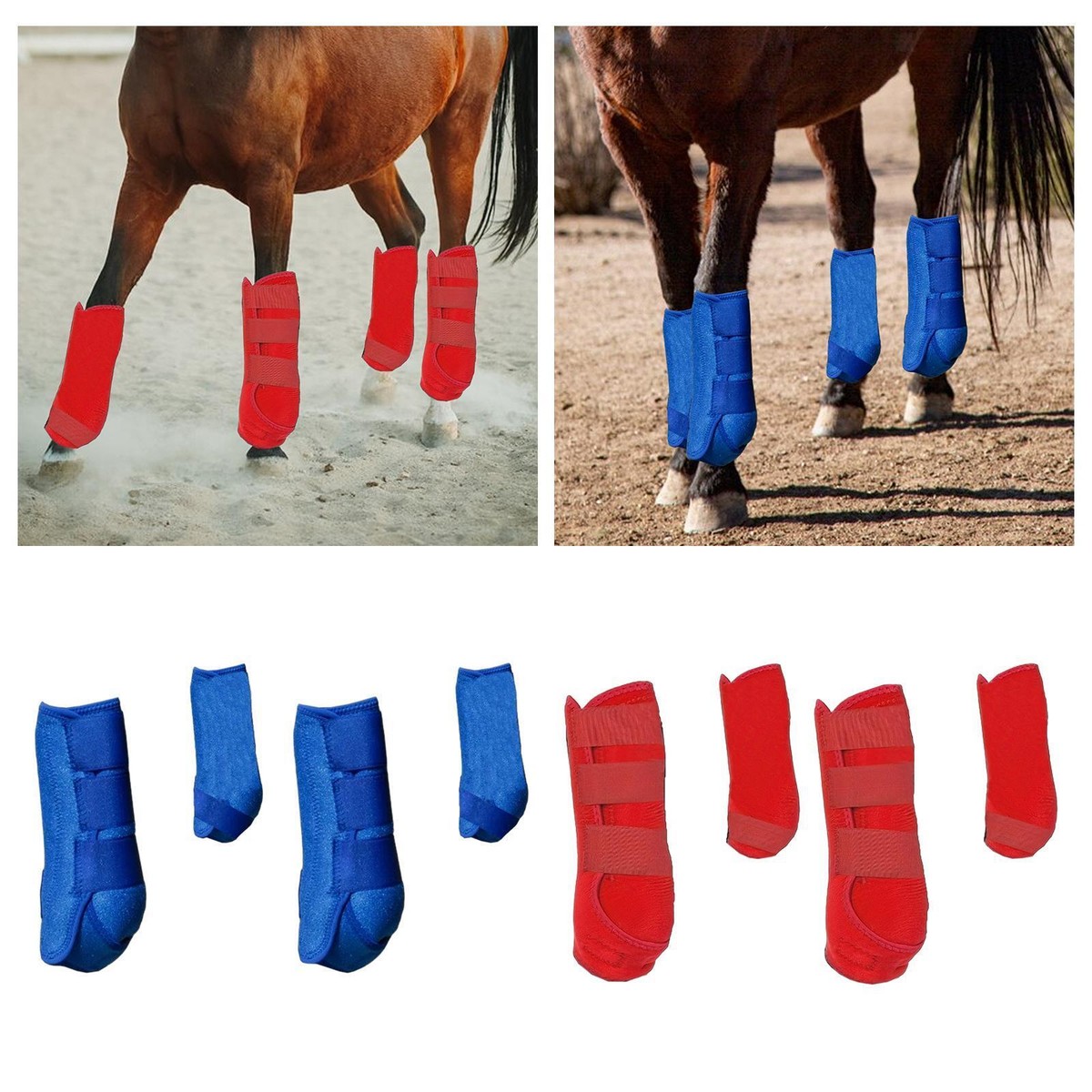 4x Horse Boots Leg Wraps Front and Rear Leg Protection for Jumping
