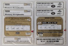  4 Packages Pioneer RW-85 8.5 x 11" Top Loading White Refill Pages SCRAPBOOKS
