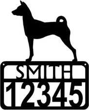 Basenji Personalized Dog Sign with Name & House Numbers - Made in USA
