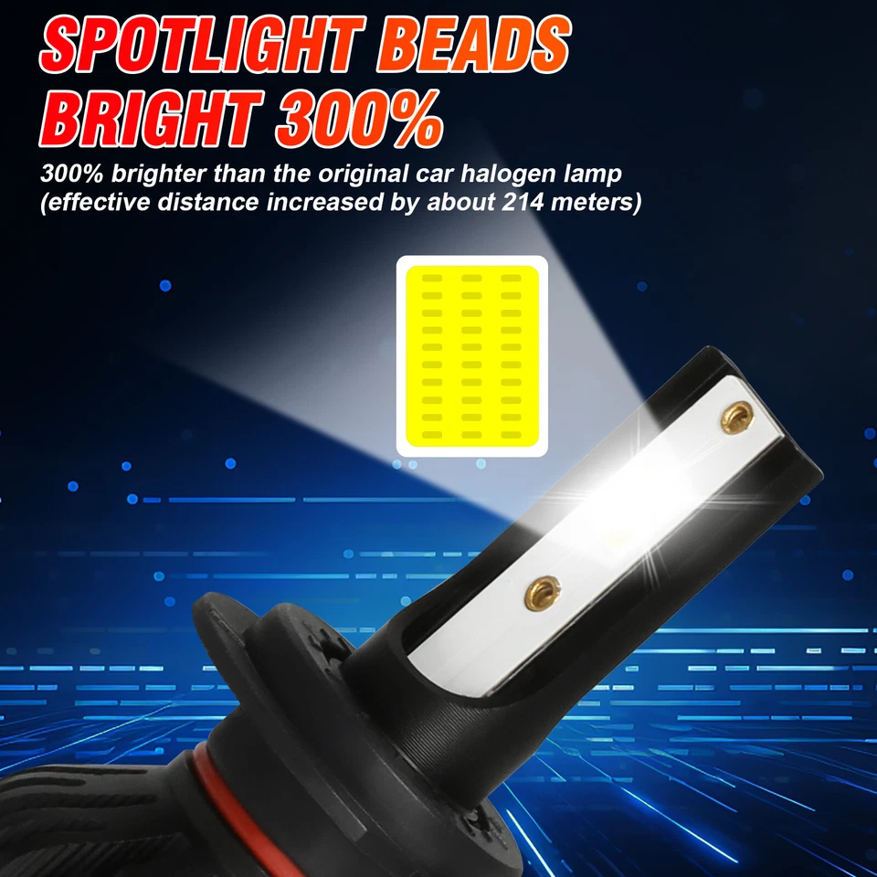 For Jaguar XF 09-2011 - 6000K LED Headlight Combo High Low Beam 4x Bulbs Kit - Image 3 of 4