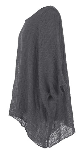 Women Italian Plain Lagenlook Batwing Cotton Blend Ladies Tunic Top Plus Sizes - Picture 24 of 54