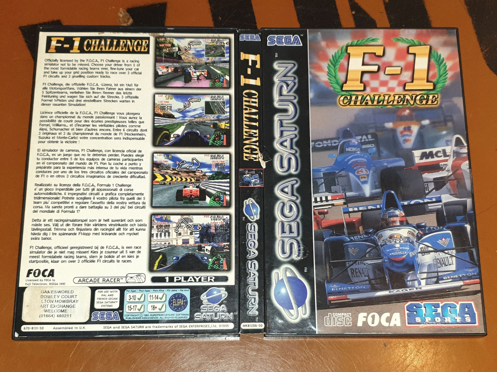 F-1 Challenge SEGA Saturn - Jeu De Course PAL - Version 1995 - Occasion