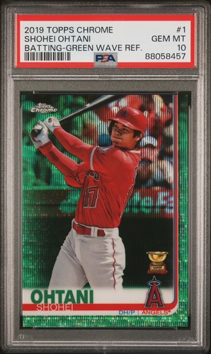 2019 Topps Chrome Shohei Ohtani #1 Green Wave Refractor  # 16/99 PSA 10