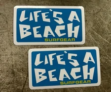 Life’s A Beach Stickers Rip Curl Vintage Surf Stickers T&C Volcom Rvca Badboy LA