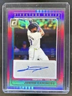 2025 Panini Donruss Junior Caminero Signature Series Purple Auto #/25 Rays