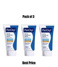 PanOxyl Acne Foaming Wash Maximum Strength Benzoyl Peroxide Face Body Pack of 3