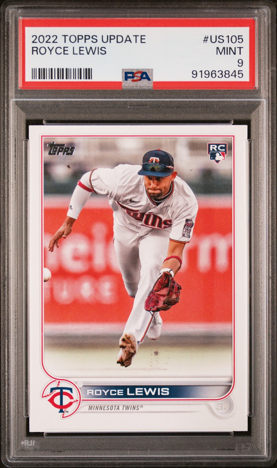 2022 TOPPS UPDATE #US105 ROYCE LEWIS ROOKIE RC PSA 9