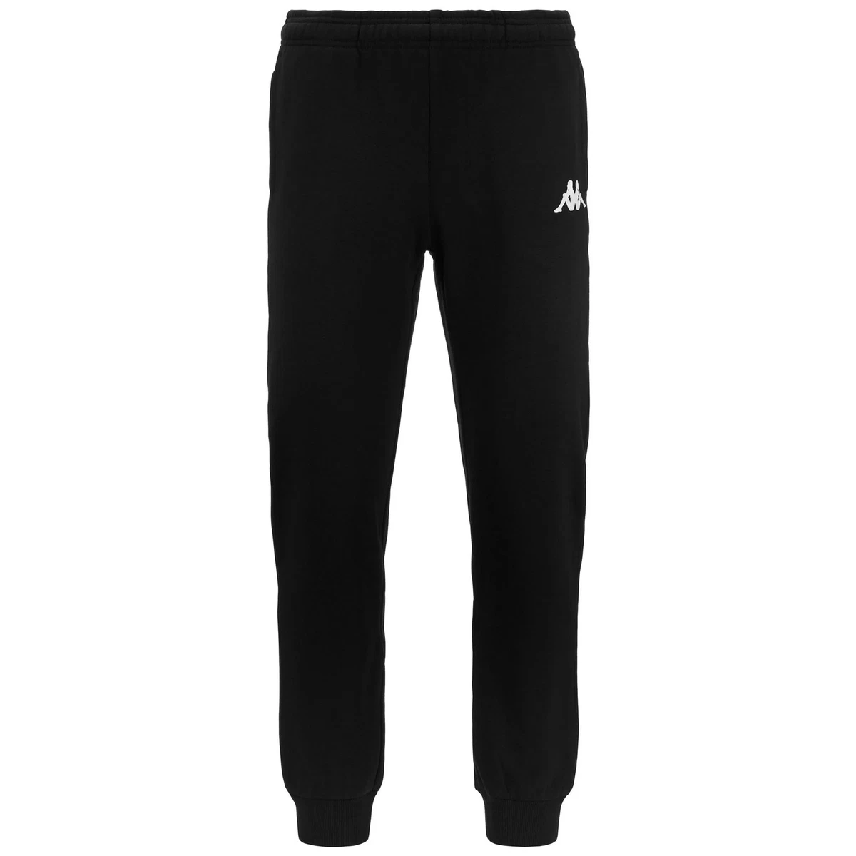 Kappa - Tuta sportiva slim nera con fettuccia con logo multi