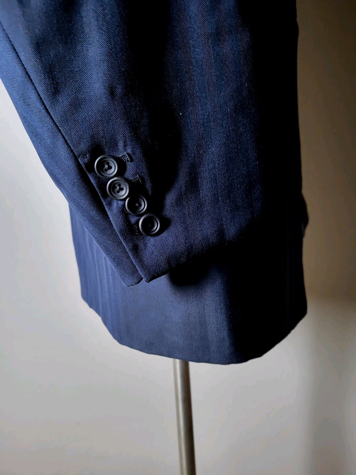 FILA 46S Vintage Saville Row Kilgour Stansbury Francese Blu Striscia 2pz Tuta Giacca Pantaloni