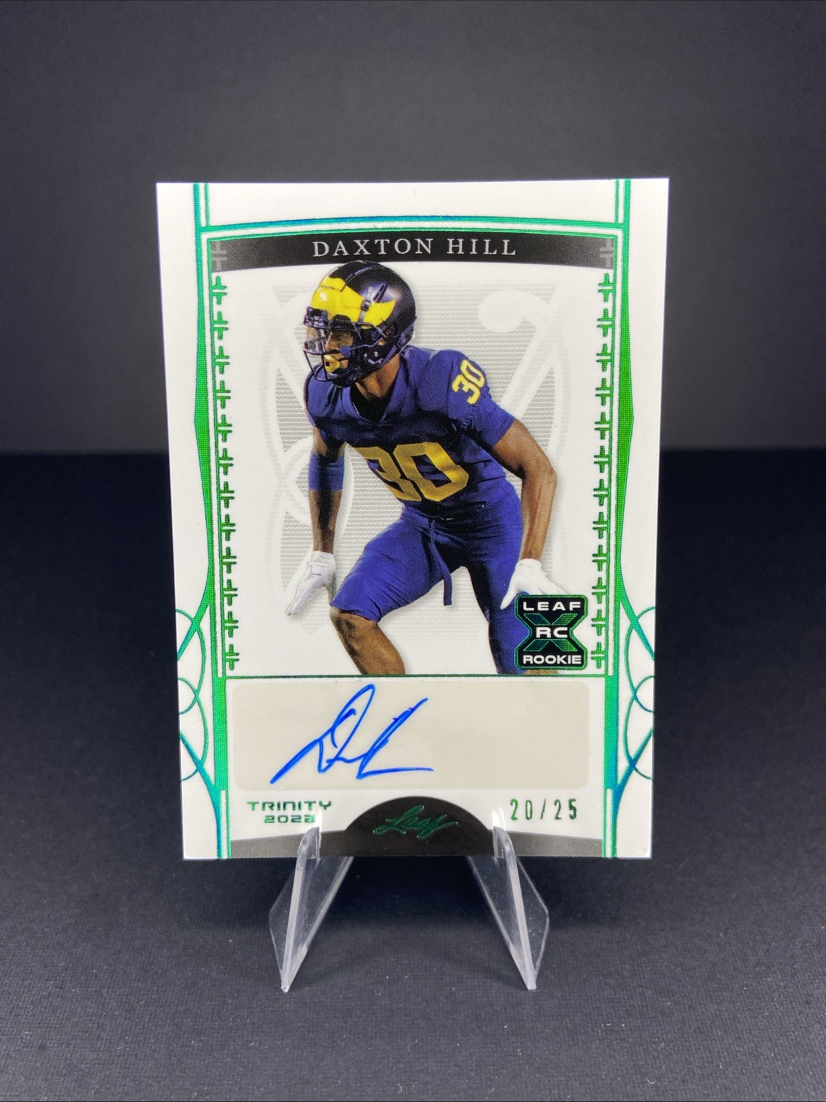 2022 LEAF TRINITY DAXTON HILL ROOKIE/RC AUTO #20/25 SP