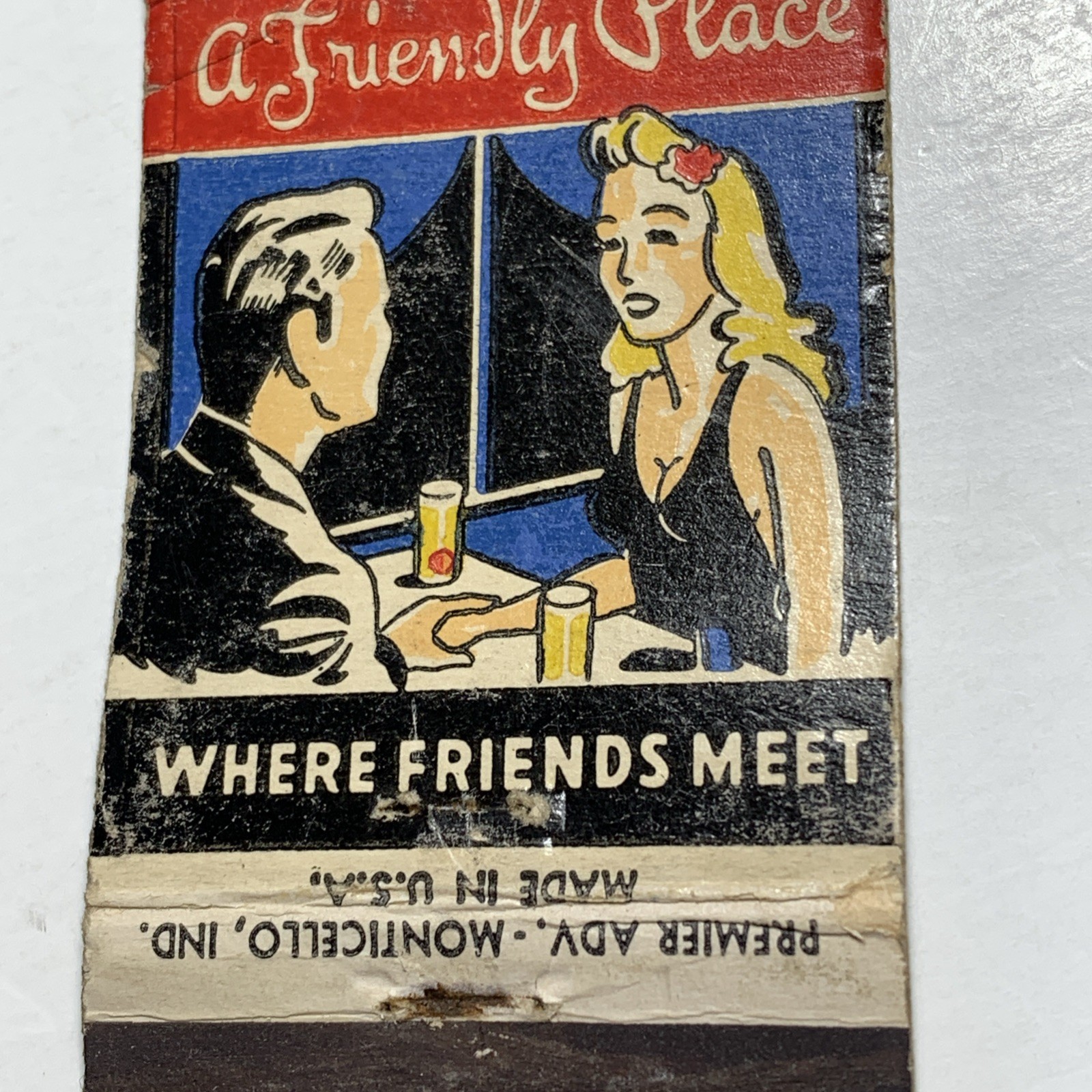 Matchbook Cover Harrison’s Café restaurant, Americas, Indiana Rt 25 Girlie