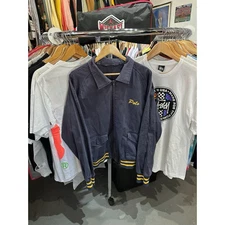 Vintage Polo Ralph Lauren Chain Link Stitch Polo Spell Out Bomber Jacket Size XL