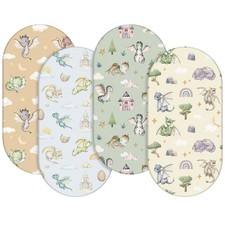 4 Pcs Watercolor Dragon Bassinet Sheets 32 x 16 x 3 Inches Dragon Sheets for ...