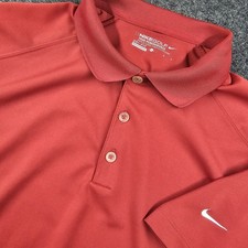 Nike Golf Dri-Fit Polo Shirt Mens Large Red Tour Performance Short Sleeve Swoosh