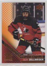 2022 Upper Deck Team Canada Juniors Electric Orange 17/75 Olen Zellweger 1e05