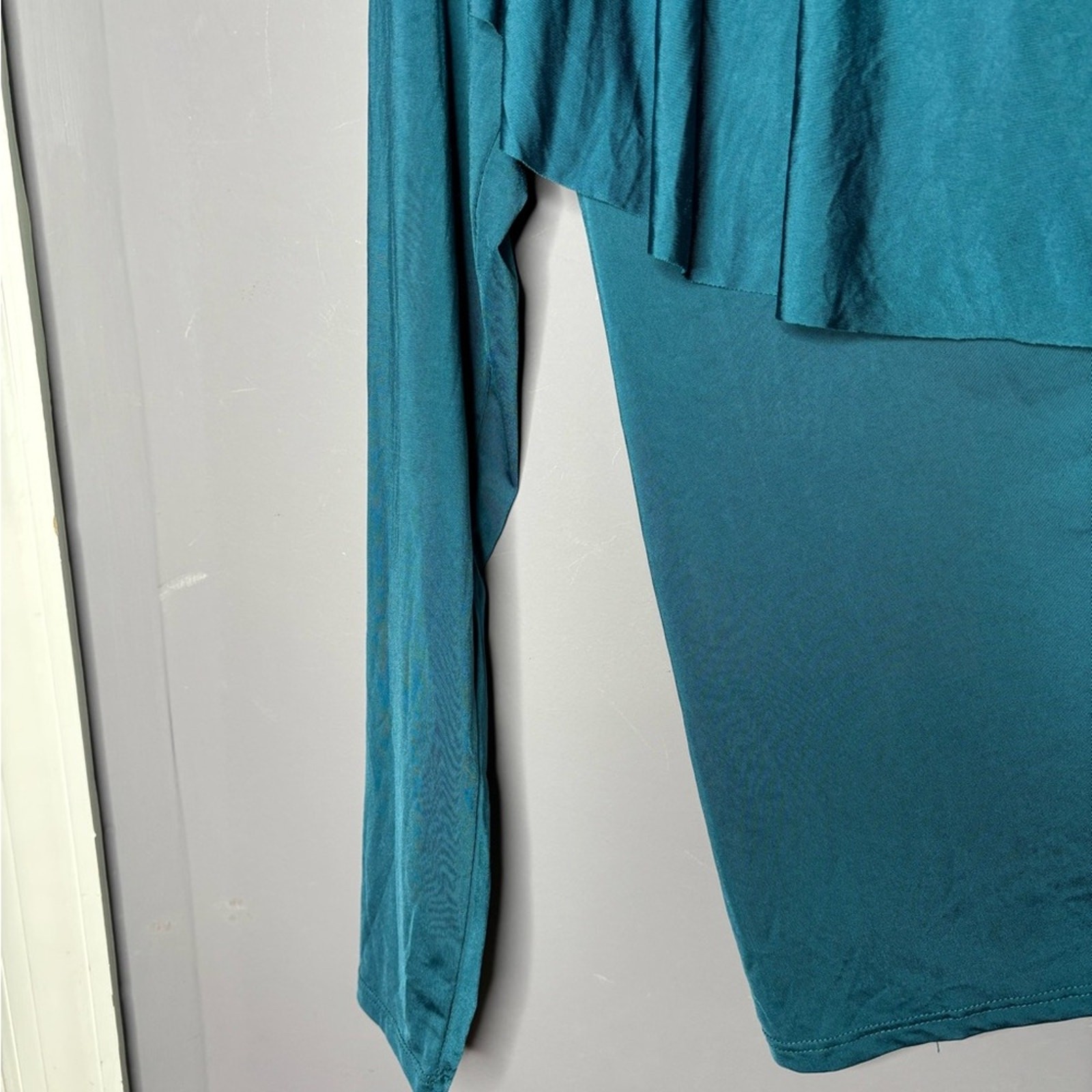 Bold Elements Teal One Shoulder Ruffle Neckline T… - image 3