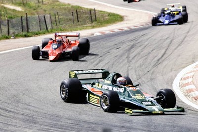 Mario Andretti Lotus 80 Ford leads Niki Lauda Brabham BT48 Alfa Ro- Old Photo