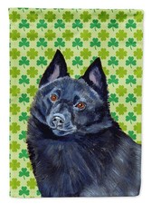 Caroline's Treasures Schipperke St. Patrick's Day Shamrock Portrait House Flag