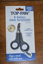 Top Paw X-Small Nail Scissors- stainless steel blades - clips nails w/ease - NIP
