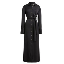 J.Crew Lustrous Black Luster Crepe Shirtdress Size 4