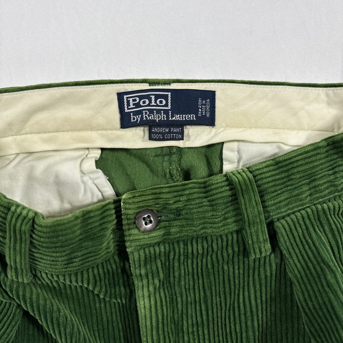 Vintage Polo Ralph Lauren Andrew Corduroy Pants Green Men's | eBay