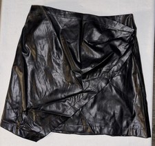 Nine West Women's Midi Skirt Faux Leather Black Size Medium