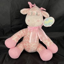 First And Main Jingles Pink Giraffe Baby Plush Rattle Stuffed Toy Soft Eye 2765