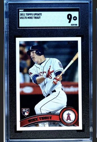 Mike Trout 2011 Topps Update Series Rookie Card #US175 SGC MT 9