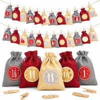 Adventskalender JutesäCkchen DIY Weihnachten Deko Nachhaltig 24 StüCk 20X15 Cm