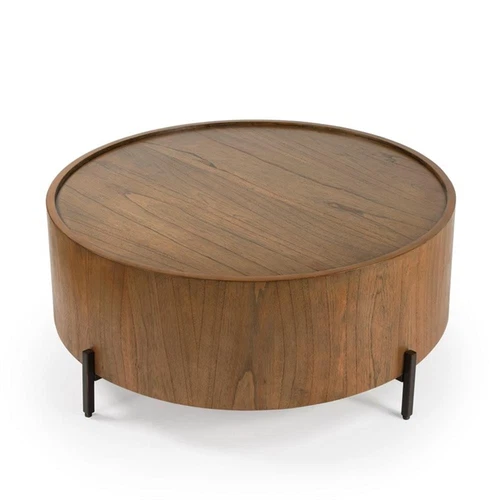 Butler Tori Brown Wood Round Coffee Table - Picture 13 of 14
