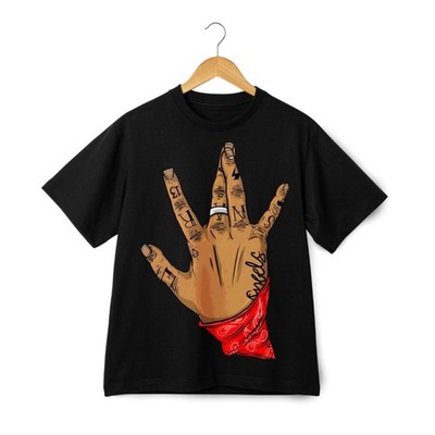 West Coast Hand Sign Graphic T-Shirt   Urban LA Gangsta Streetwear Tee
