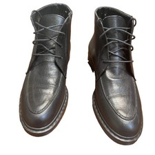 Vintage Black Leather Lace-Up High-Ankle Boots Womens EU 37 US 6.5
