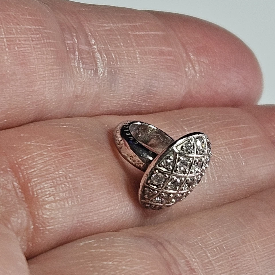 Dije interminable de diamantes de imitación transparentes de plata esterlina cúpula prosper blanca de joyería Foto 4 de 4