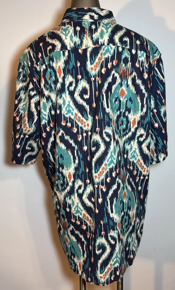 Camisa Territory Ahead Para Hombres LT Grande Alta Suroeste De Colección Azul Teal Mezcla de Lino Foto 4 de 4