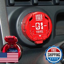 ERARISE Metal Mecha Push Start Button Cover, Car Engine Start Stop Button Cover
