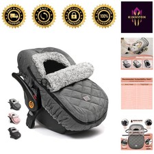 Stylish Heather Grey Infant Car Seat Cover - Cold Weather Protection Included