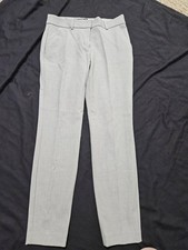 EXPRESS, WOMEN'S GRAY POLY BL FLAT FRONT COLUMNIST DRESS PANTS, SIZE 4R
