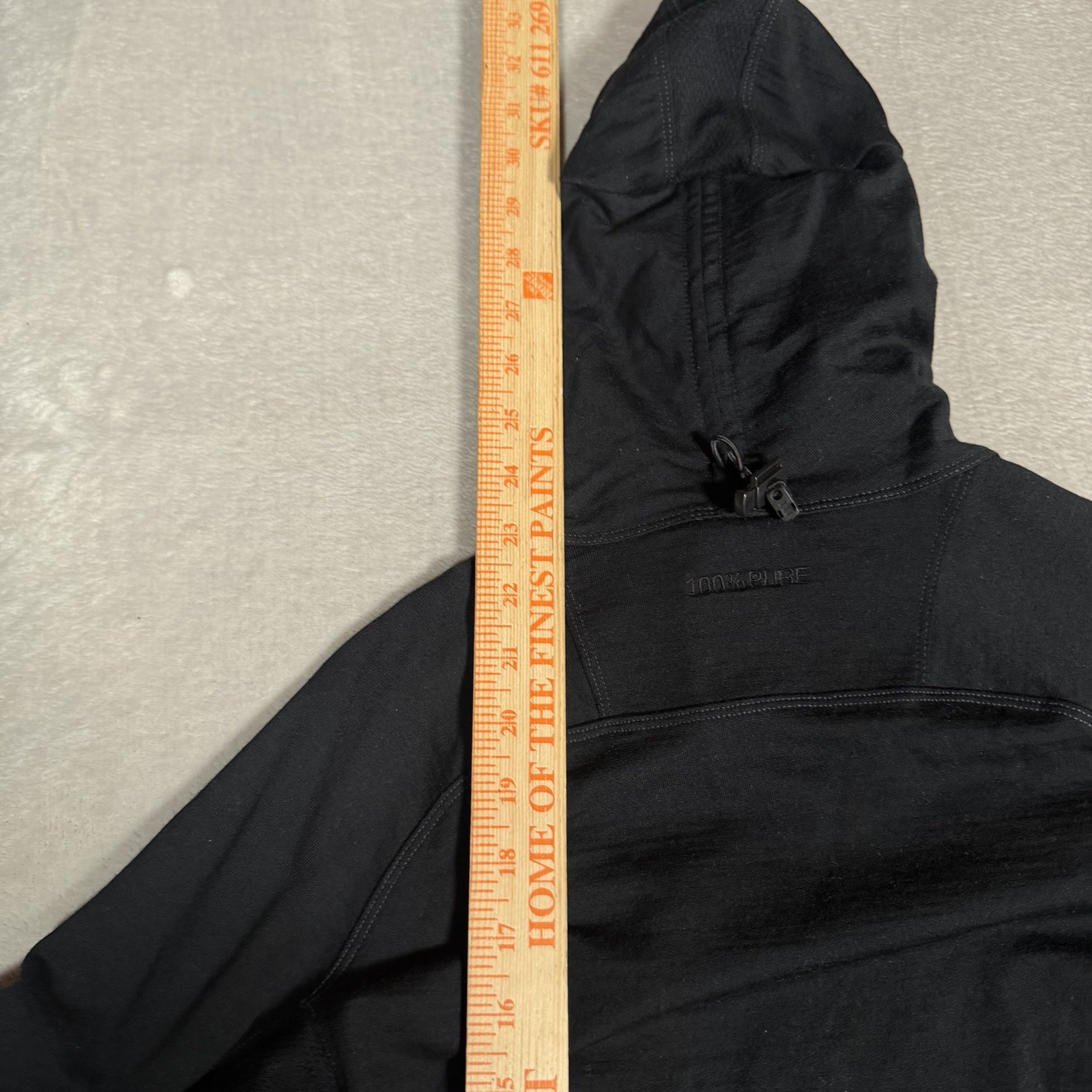 Icebreaker Hoodie Mens Small Black Zip Up Quantum III Long Sleeve Merino Wool image 9