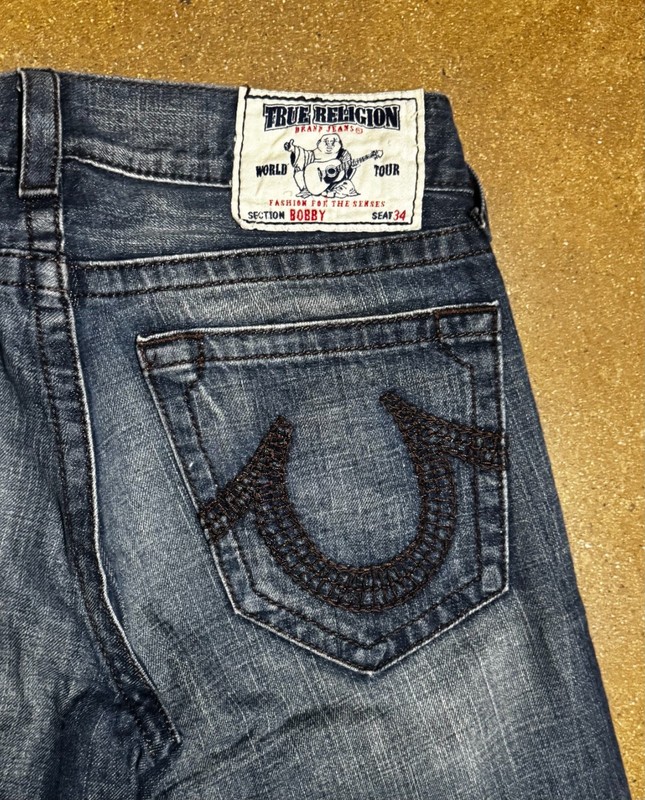 TRUE RELIGION MEN JEANS BOBBY  "WEB POCKET" MEN JEANS  SIZE-32X33