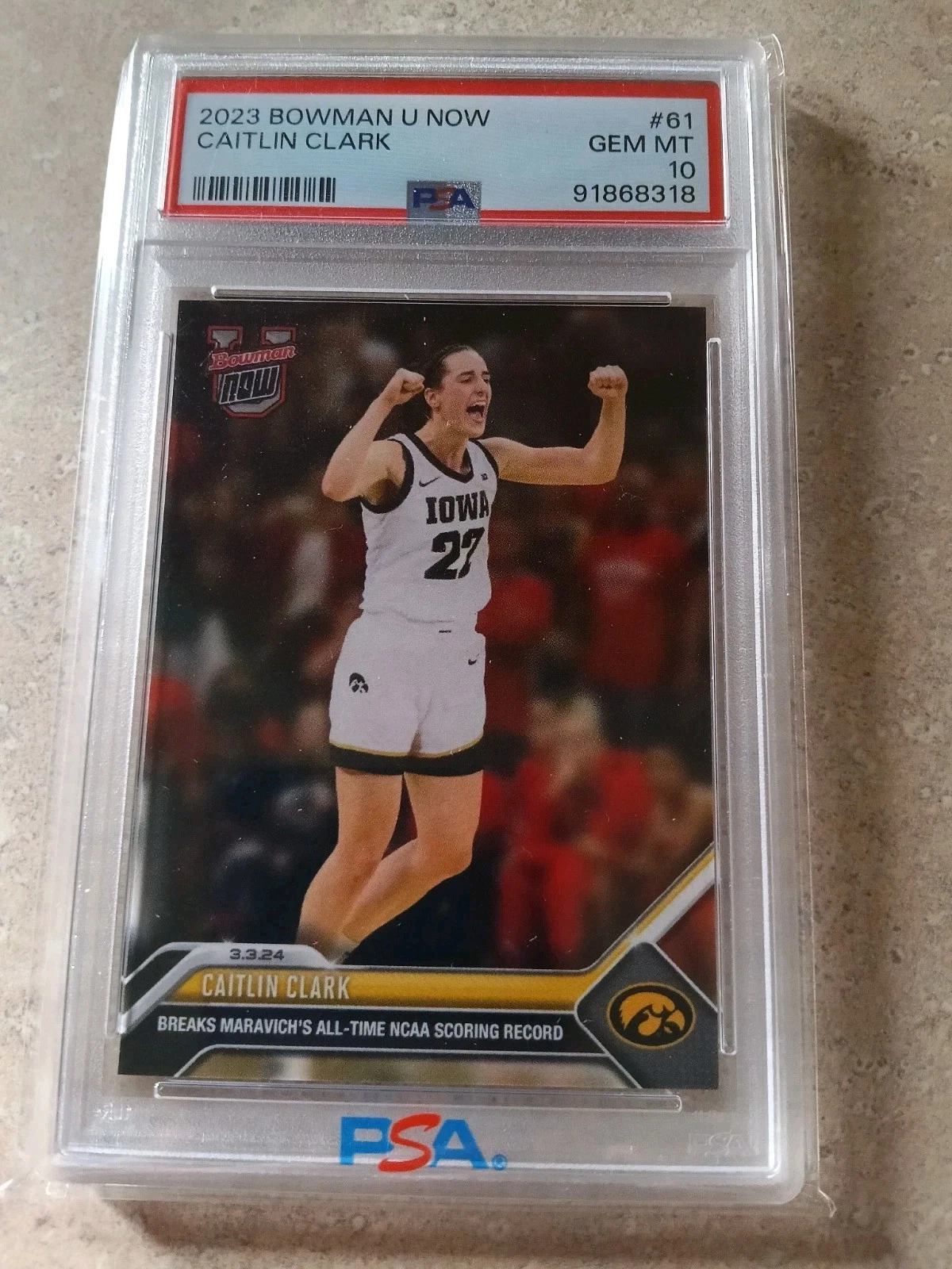Deal for Caitlin Clark Bowman U Now Gem Mint PSA 10 Card