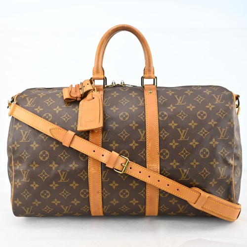 Auth LOUIS VUITTON Keepall Bandouliere 45 Monogram Canvas Duffel Bag C1961YA806