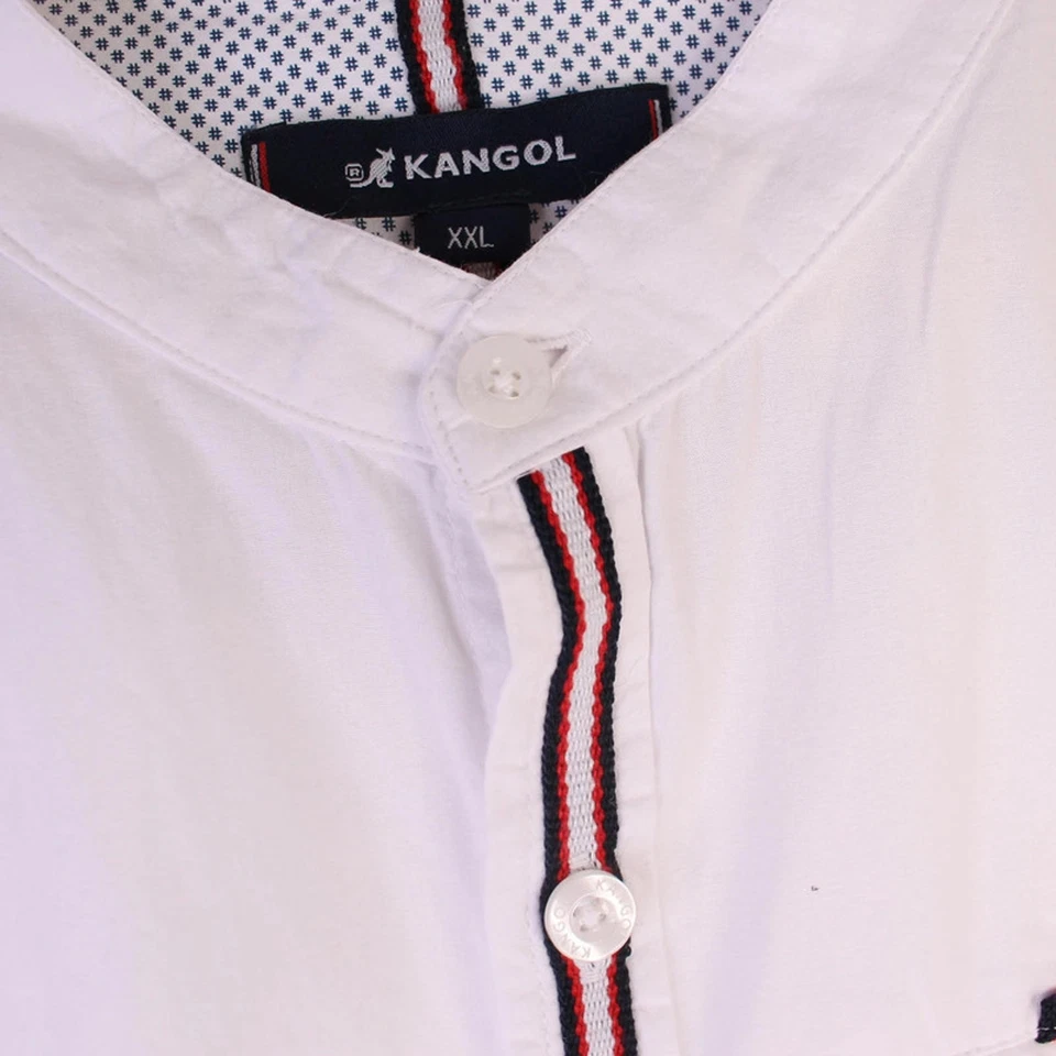 Kangol White Short Sleeve Button Shirt 2XL – Casual Smart Top Button Up Shirt - Image 2 of 4