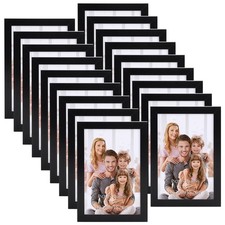 WIFTREY 18 Pack 4x6 Picture Frame Black, 4 x 6 Photo Frames Bulk for Wall Hangin