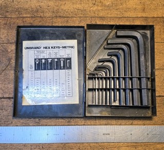 Unbrako MACHINIST No. 52 12 Piece .7 10mm Hex Key Set In Metal Case ☆USA