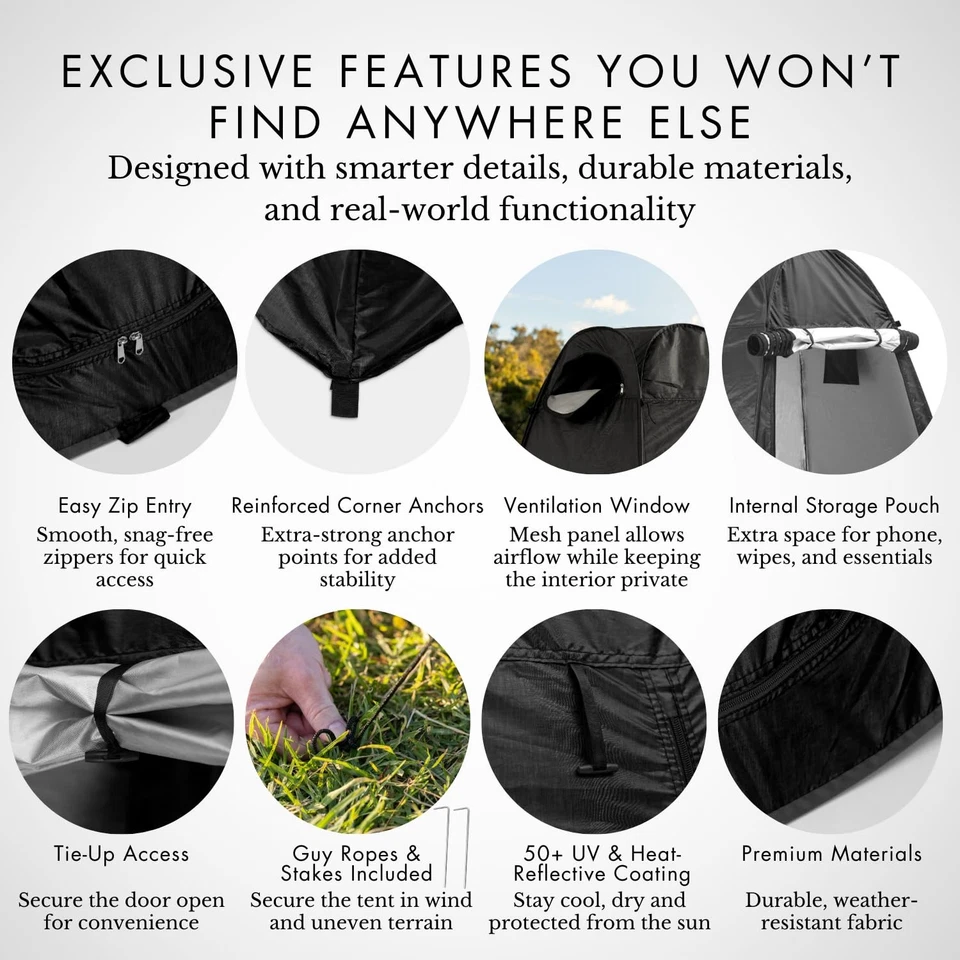 Tienda de privacidad emergente para inodoro portátil. Tienda de campaña para ducha o cambiador, agua-... Foto 2 de 4